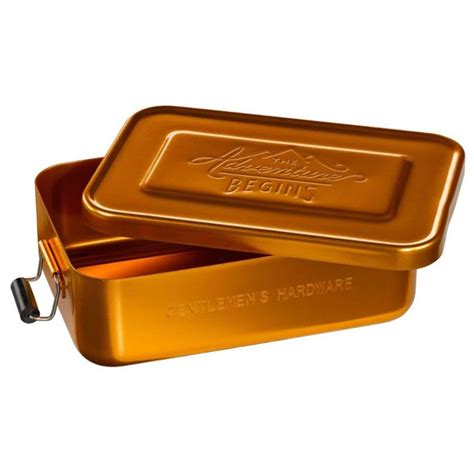 gold metal lunch box|golden lunch box.